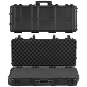 VEVOR Hard Rifle Case, Lockable Rifle Case with 4 Layers Pre-cut Foams, 36 in Gun Storage with Wheels