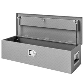 39" x 13" x 10" Truck Tool Box Heavy Duty Aluminum Trailer Tongue Box with Lock and Keys for Pick Up Truck RV Trailer