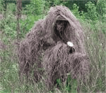 The "Tracker" Ghillie Poncho, Jute thread version| Color| Desert + Rifle wrap