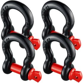 VEVOR 5/8" D-Ring Shackle, 4 Pack Alloy Steel Shackles 28660 lbs (13 Ton) Break Strength with 3/4" Screw Pin