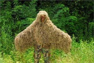 The "Tracker" Ghillie Poncho Synthetic thread version (Options: Mossy + Rifle wrap)