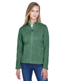 Ladies' Bristol Full-Zip Sweater Fleece Jacket - GREY HEATHER - XS (Color: FOREST HEATHER, size: XS)
