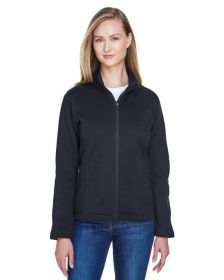 Ladies' Bristol Full-Zip Sweater Fleece Jacket - GREY HEATHER - XS (Color: Black, size: XL)