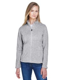 Ladies' Bristol Full-Zip Sweater Fleece Jacket - GREY HEATHER - XS (Color: GREY HEATHER, size: L)