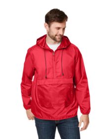 Adult Zone Protect Packable Anorak Jacket - BLACK - XS (Color: SPORT RED, size: S)