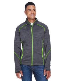Men's Flux MÃ©lange Bonded Fleece Jacket - CARBON/ OLY RED - S (Color: CARBON/ ACD GRN, size: 5XL)