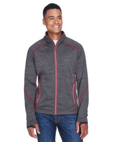 Men's Flux MÃ©lange Bonded Fleece Jacket - CARBON/ OLY RED - S (Color: CARBON/ OLY RED, size: 5XL)