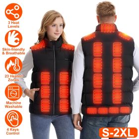 1Pc Heated Vest Men Women Heated Jacket with 23 Heating Zones 3 Heat Levels USB Powered Machine Washable for Winter Hiking Skiing Skating Outdoor Acti (size: 2XL)
