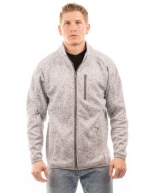 Burnside B3901 Men's Sweater Knit Jacket (Color: HEATHER GREY, size: M)
