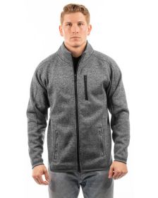 Burnside B3901 Men's Sweater Knit Jacket (Color: HEATHER CHARCOAL, size: S)