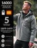 Heated Jacket, Ski Jacket Coat, With 12V/16000mAh Battery Pack, 5 Areas Heating Thicken Men Winter Coat